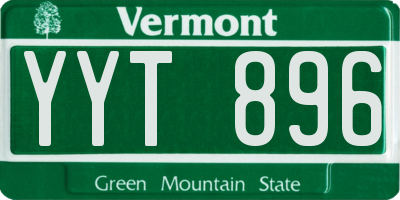 VT license plate YYT896