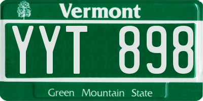 VT license plate YYT898