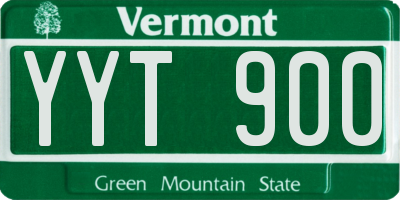 VT license plate YYT900