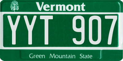 VT license plate YYT907