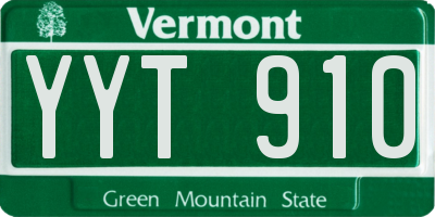 VT license plate YYT910