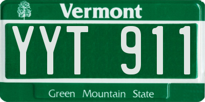 VT license plate YYT911