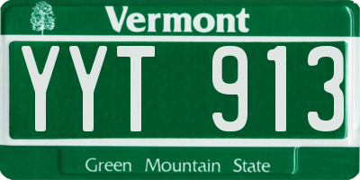 VT license plate YYT913