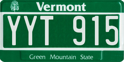 VT license plate YYT915