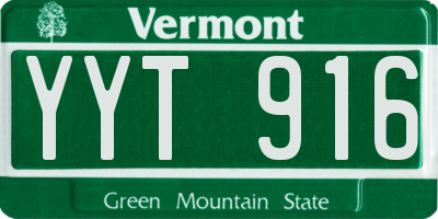 VT license plate YYT916