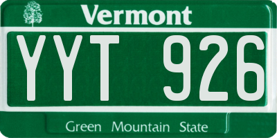 VT license plate YYT926
