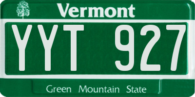 VT license plate YYT927