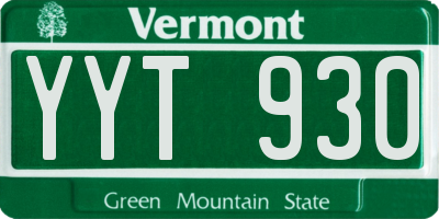 VT license plate YYT930