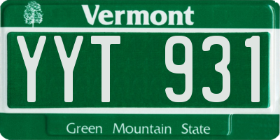 VT license plate YYT931