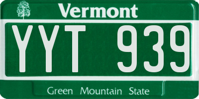 VT license plate YYT939