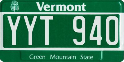 VT license plate YYT940