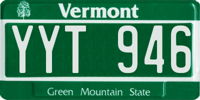 VT license plate YYT946