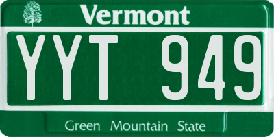 VT license plate YYT949