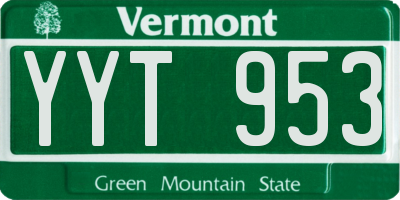 VT license plate YYT953