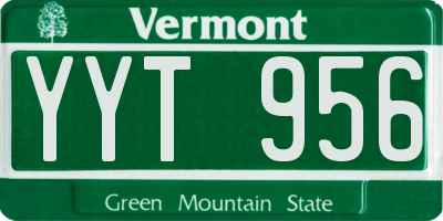 VT license plate YYT956