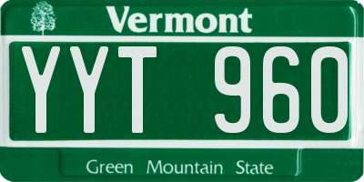 VT license plate YYT960
