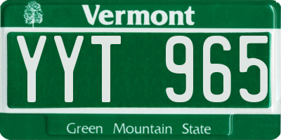 VT license plate YYT965