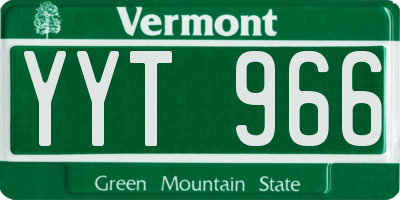 VT license plate YYT966