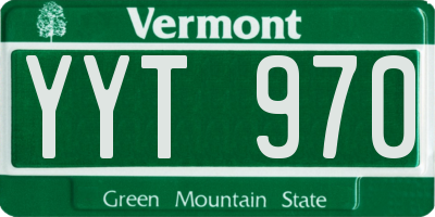 VT license plate YYT970