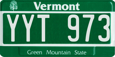 VT license plate YYT973