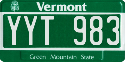 VT license plate YYT983