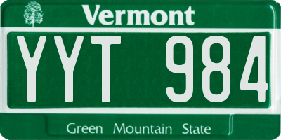 VT license plate YYT984