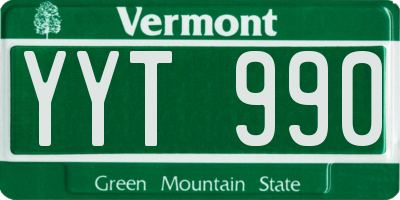 VT license plate YYT990