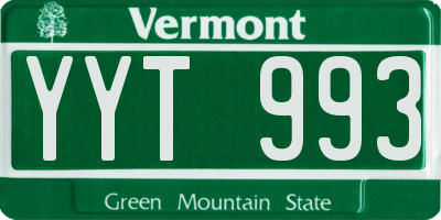 VT license plate YYT993