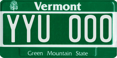 VT license plate YYU000