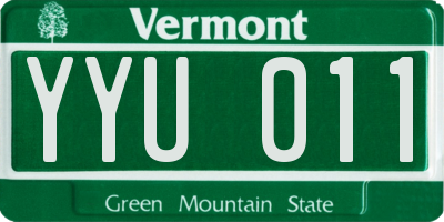 VT license plate YYU011