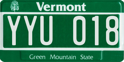 VT license plate YYU018