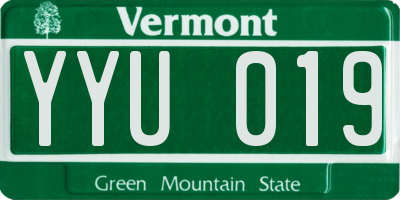 VT license plate YYU019