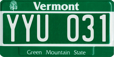 VT license plate YYU031