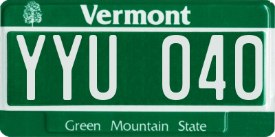 VT license plate YYU040