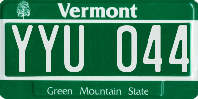 VT license plate YYU044