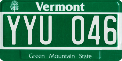 VT license plate YYU046