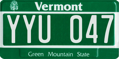 VT license plate YYU047