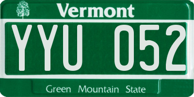 VT license plate YYU052