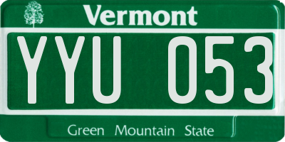 VT license plate YYU053