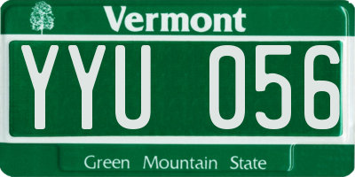 VT license plate YYU056