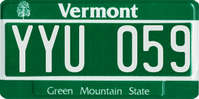 VT license plate YYU059