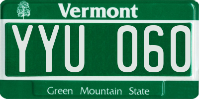VT license plate YYU060