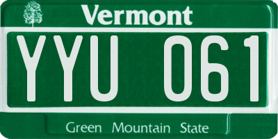 VT license plate YYU061