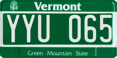 VT license plate YYU065
