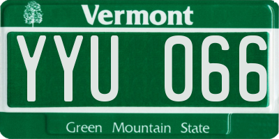 VT license plate YYU066