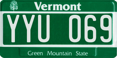 VT license plate YYU069