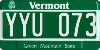 VT license plate YYU073