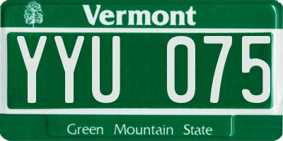VT license plate YYU075