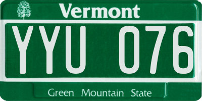 VT license plate YYU076