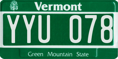 VT license plate YYU078